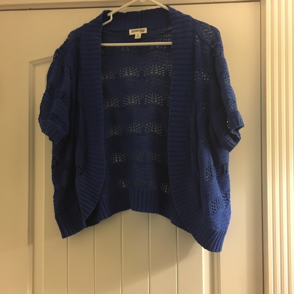 ST. JOHNS BAY Royal Blue Knit shrug